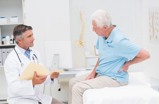 a patient with osteoarthritis during a doctor's appointment